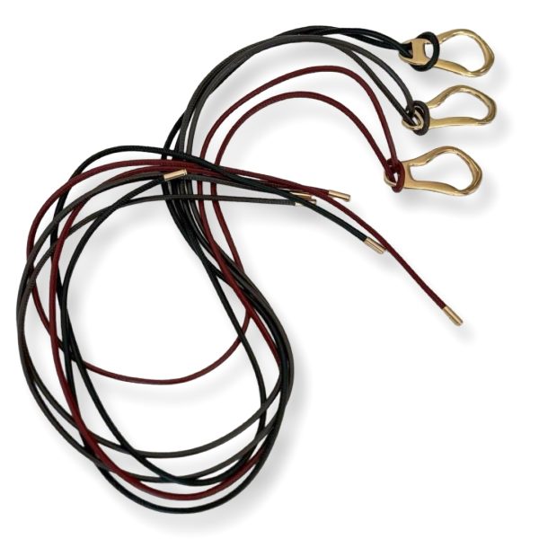 LeaLab | חגורת קשירה מעוצבת ואלגנטית עם אבזם זהב צבע שחור ליאלב