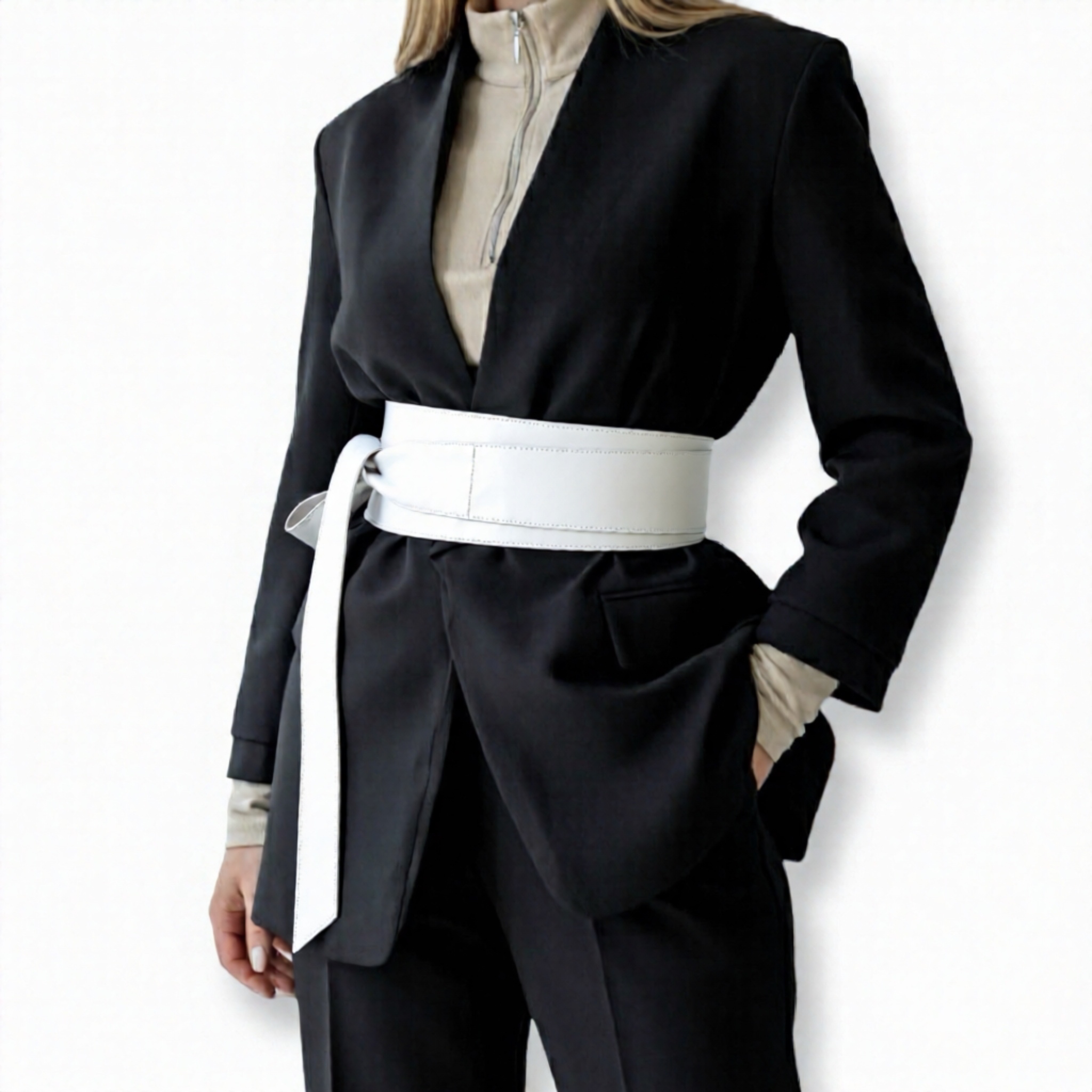 LeaLab | חגורת קשירה עור רחבה צבע בורדו ליאלב