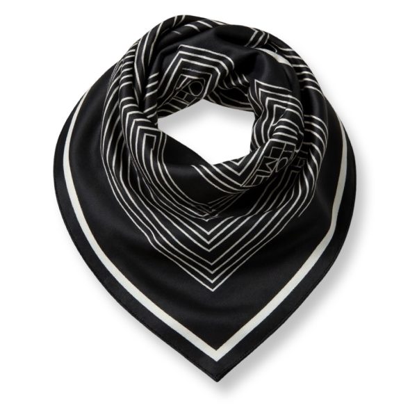 Seta | צעיף משי אבסטרקט שחור עם מסגרת אופוויט סטה