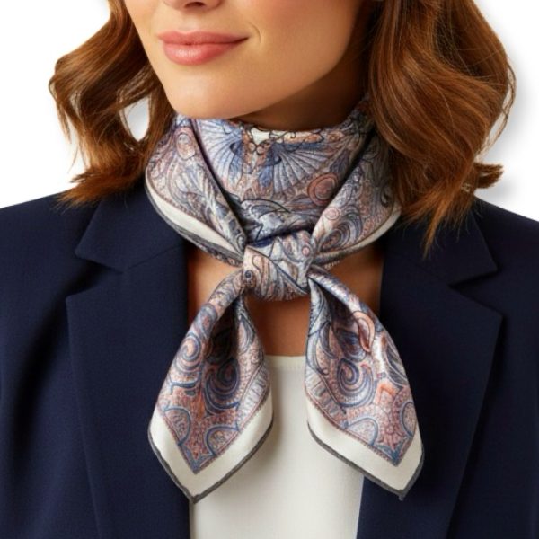 Seta | צעיף משי דו-צדדי פייזלי ומשבצות צבעוני סטה