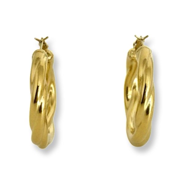 Charm -עגילי חישוק 'קרואסון' זהב צ'ארם