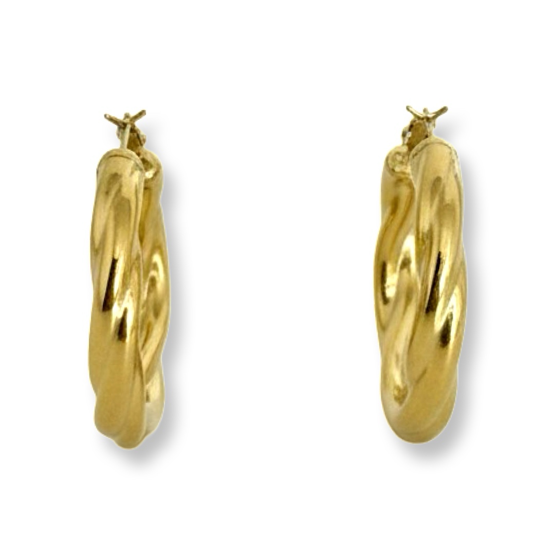 Charm -עגילי חישוק 'קרואסון' זהב צ'ארם