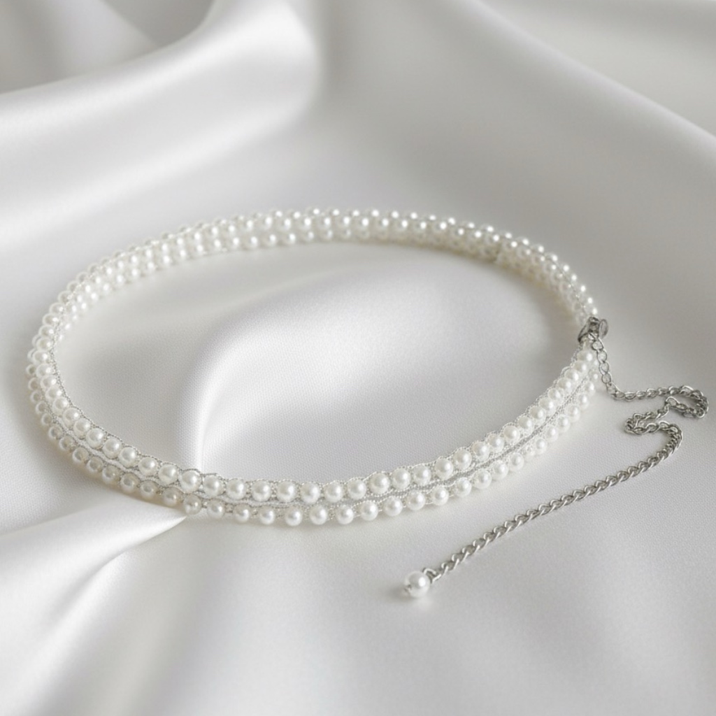 LeaLab | חגורת שרשרת פנינים כפולה ליאלב