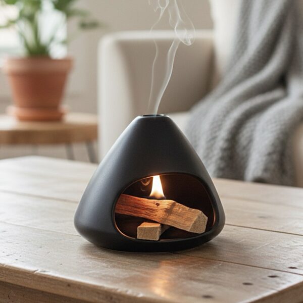 Palo Santo | מארז פאלו סנטו ומבער פאלו סנטו קמין שחור מעוצב
