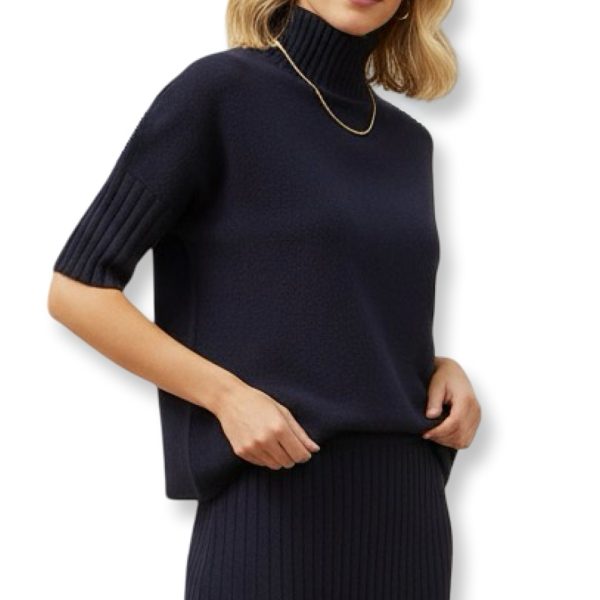 J-Clair | סריג גולף רחב שרוול קצר צבע שחור ג׳וקלייר