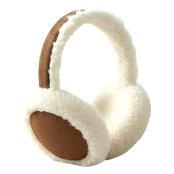 Ciel écarlate | מחמם אוזניים פרוותי אופנתי צבע חום-לבן סיאל אקרלט