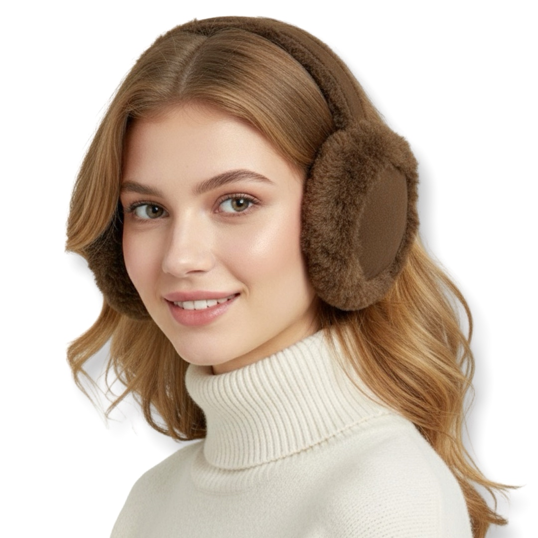 Ciel écarlate | מחמם אוזניים פרוותי אופנתי צבע חום סיאל אקרלט