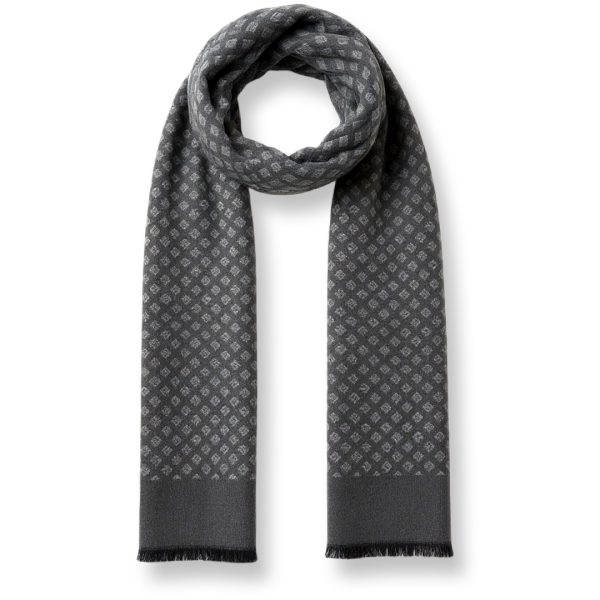 Ruyisa | צעיף מחויט יוניסקס יוקרתי רויאל בגווני אפור רויאסה