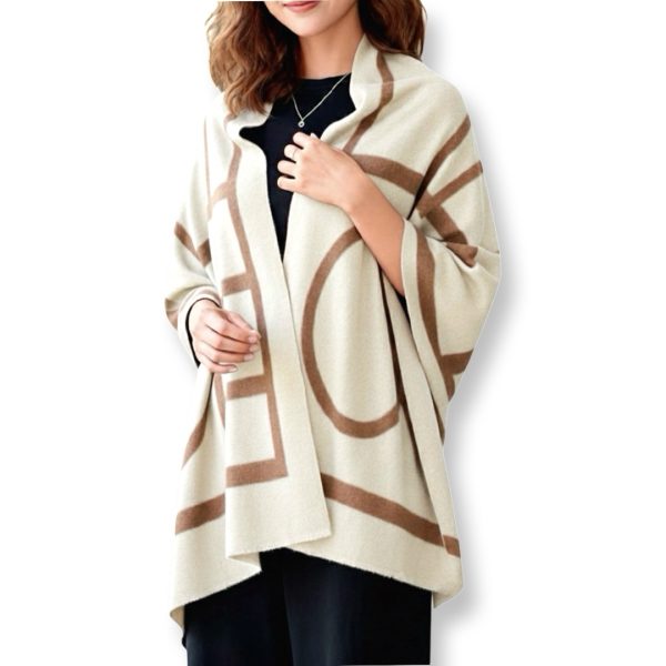 Luna-Chiara | צעיף-שאל גדול יוקרתי צבע טאופ אופוויט-חום קיארה