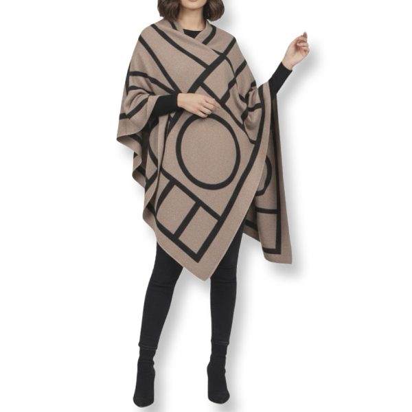 Luna-Chiara | צעיף-שאל גדול יוקרתי צבע טאופ שחור לונה קיארה