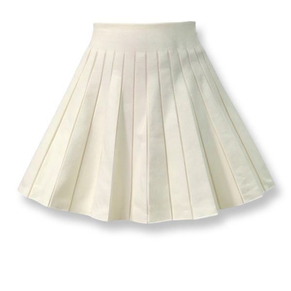 J-Clair | חצאית מיני סרוגה פליסה איי ליין צבע אופוויט ג׳וקלייר