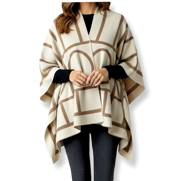 Luna-Chiara | צעיף-שאל גדול יוקרתי צבע טאופ אופוויט-חום קיארה