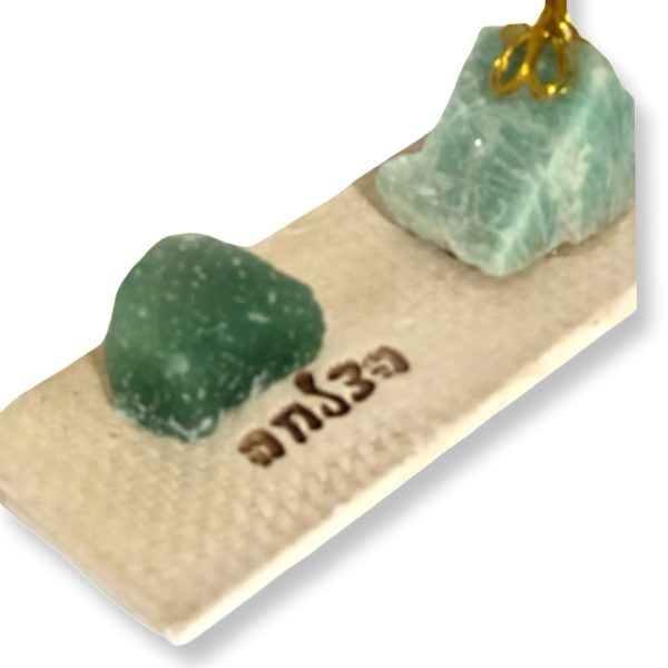 Cristal-מארז עץ אבני קריסטל ואבן גולמי אוונטורין לצמיחה,הצלחה ושפע