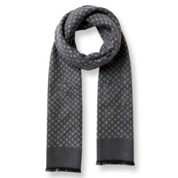 Ruyisa | צעיף מחויט יוניסקס יוקרתי רויאל בגווני אפור רויאסה