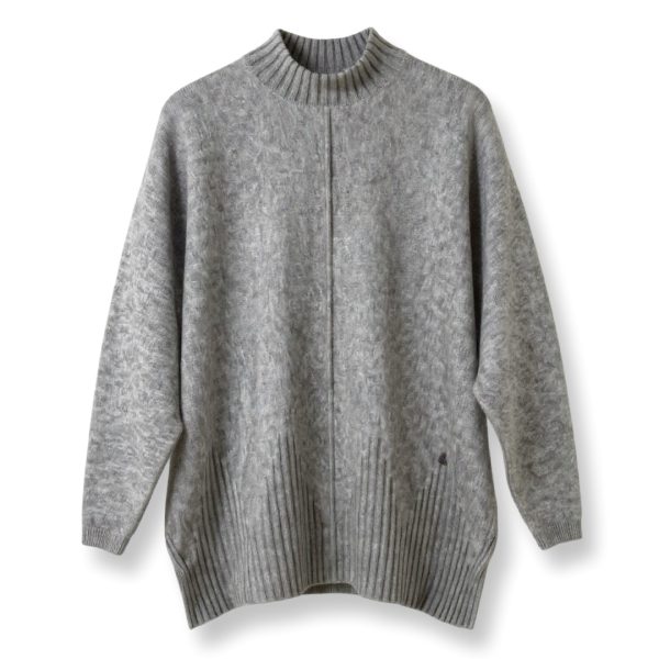 J-Clair | סריג אוברסייז דקפלוז' אופנתי צבע אפור ג׳וקלייר