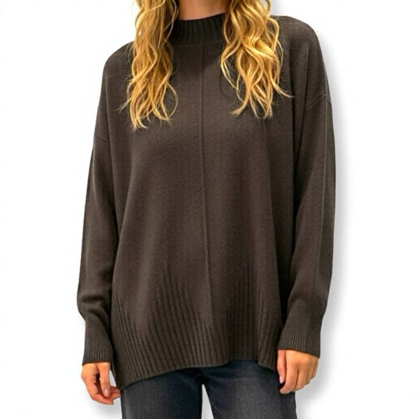 J-Clair | סריג אוברסייז דקפלוז' אופנתי צבע חום ג׳וקלייר