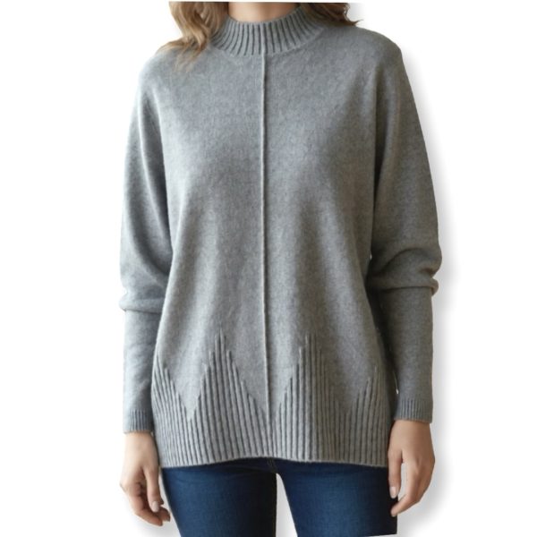 J-Clair | סריג אוברסייז דקפלוז' אופנתי צבע אפור ג׳וקלייר