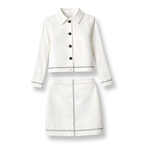 J-Clair | חליפת סריג אלגנטית יוקרתית ז'קט וחצאית מיני ג׳וקלייר