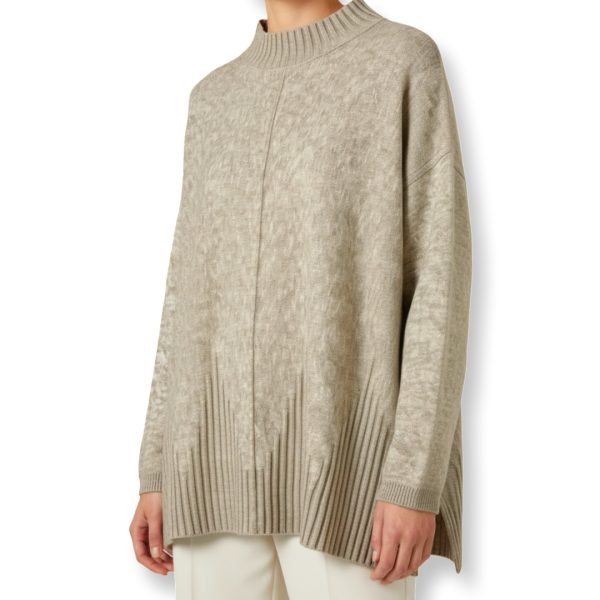 J-Clair | סריג אוברסייז דקפלוז' אופנתי צבע בז׳ ג׳וקלייר