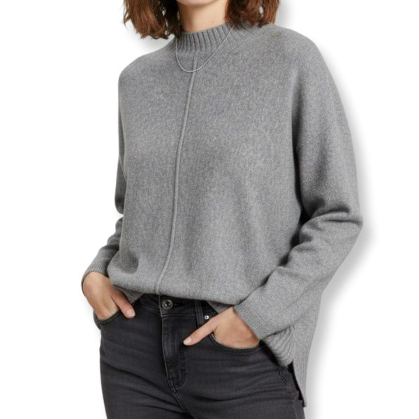 J-Clair | סריג אוברסייז דקפלוז' אופנתי צבע אפור ג׳וקלייר