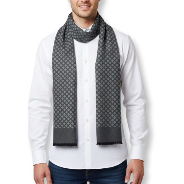 Ruyisa | צעיף מחויט יוניסקס יוקרתי רויאל בגווני אפור רויאסה