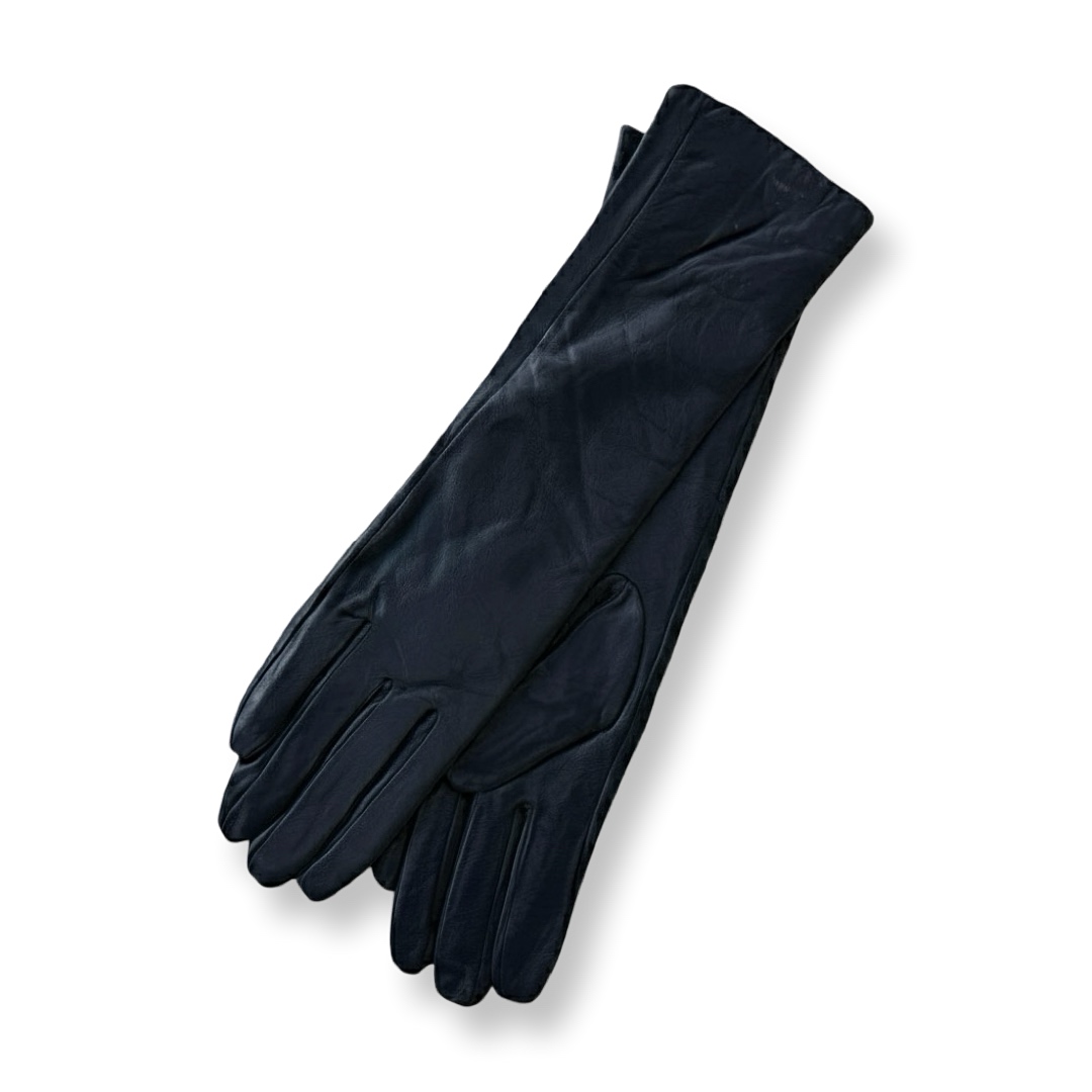 S&J | כפפות עור ארוכות "ונוס" שחורות סי אנד ג׳י