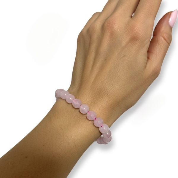 Cristal-צמיד אבני רוז קוורץ איכותי 8 מ"מ