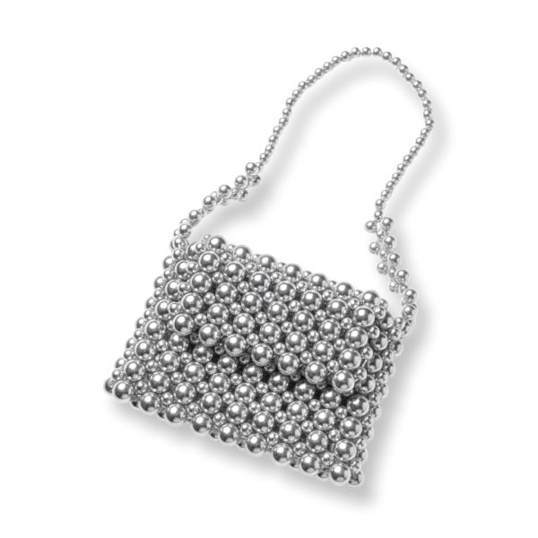 LeaLab | Pearl Glam תיק ערב מיני צבע כסף ליאלב