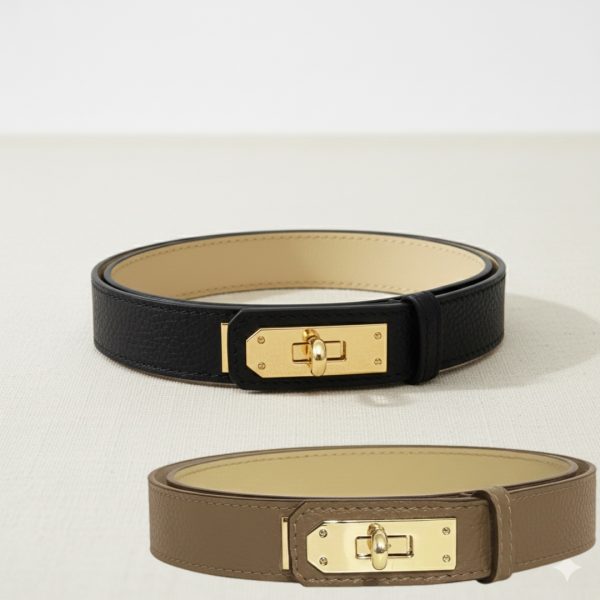 LeaLab | חגורת עור אלגנס אינפיניטי צבע שחור ליאלב