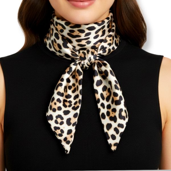 Seta | צעיף/עניבה משי דק מנומר בז׳-שחור סטה