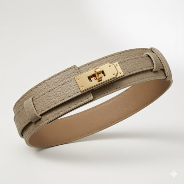 LeaLab | חגורת עור אלגנס אינפיניטי רחבה צבע טאופ ליאלב