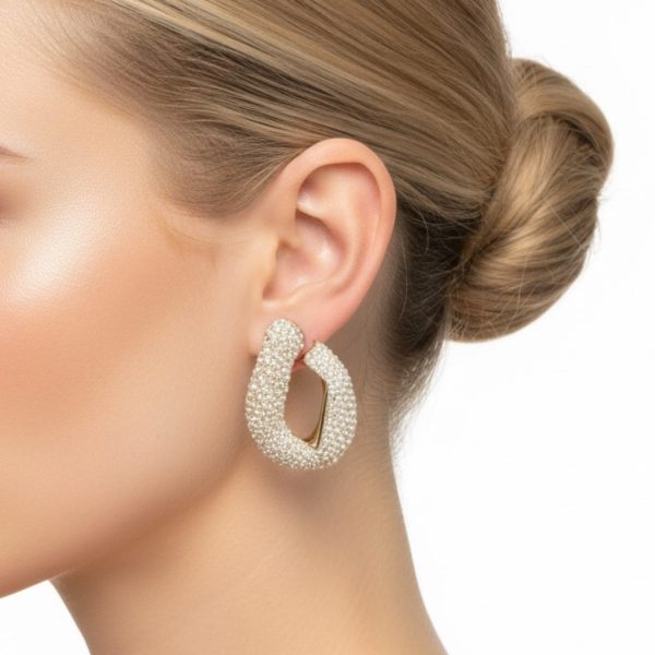 Joyas -עגילים מרשימים עגילים מרשימים צבע זהב ג'ויה