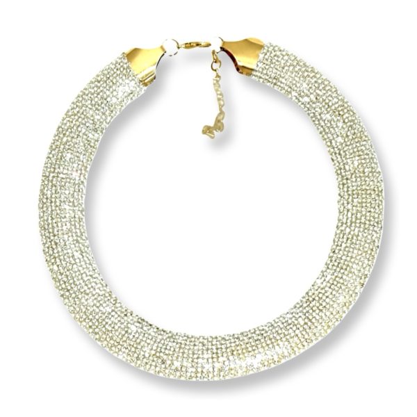 Joyas -שרשרת/קולר "סטארדאסט" משובץ קריסטלים צבע זהב ג'ויה