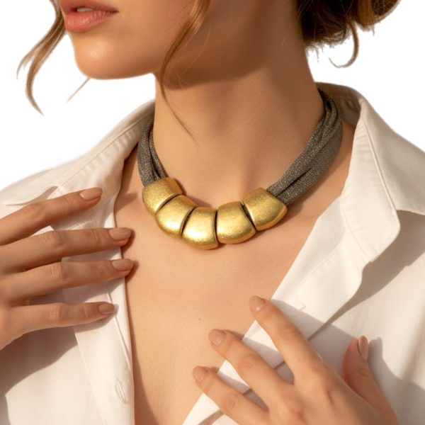 Joyas -שרשרת "אורבן-אלגנס" אופנתית צבע שחור ג'ויה