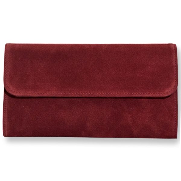LeaLab | תיק ערב/קלאץ' זמש יוקרתי מונרו צבע בורדו ליאלב