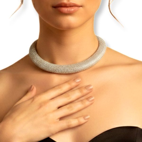 Joyas -שרשרת/קולר "סטארדאסט" משובץ קריסטלים צבע זהב ג'ויה