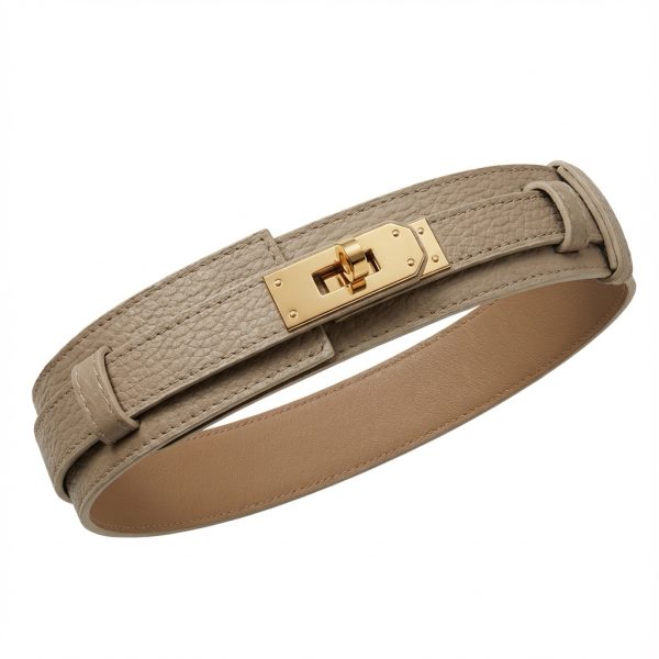 LeaLab | חגורת עור אלגנס אינפיניטי רחבה צבע טאופ ליאלב