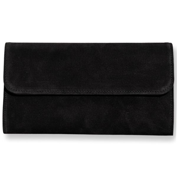 LeaLab | תיק ערב/קלאץ' זמש יוקרתי מונרו צבע שחור ליאלב