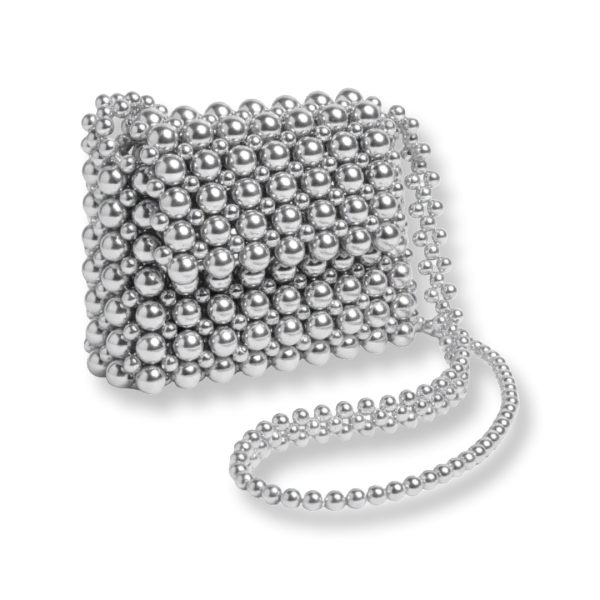 LeaLab | Pearl Glam תיק ערב מיני צבע כסף ליאלב