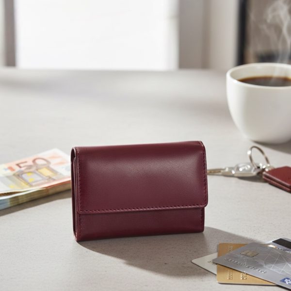 LeaLab | ארנק מיני מעור בורדו יוקרתי ליאלב