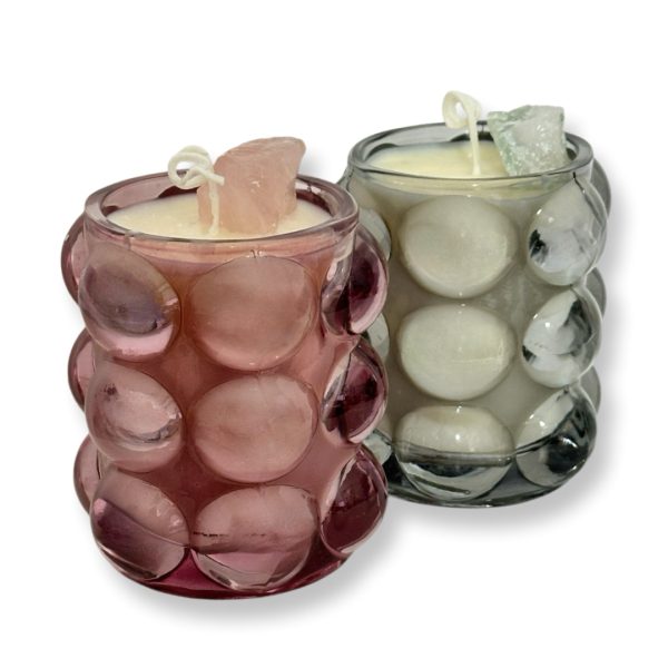 Love Bubble Candle | נר אהבה יוקרתי מעוצב בקריסטל רוז קוורץ