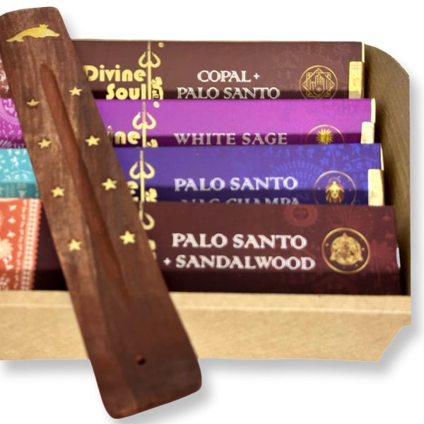 Incense | מארז 4 קטורות דיוויין פרימיום ''שער לנשמה'' ומעמד קטורת