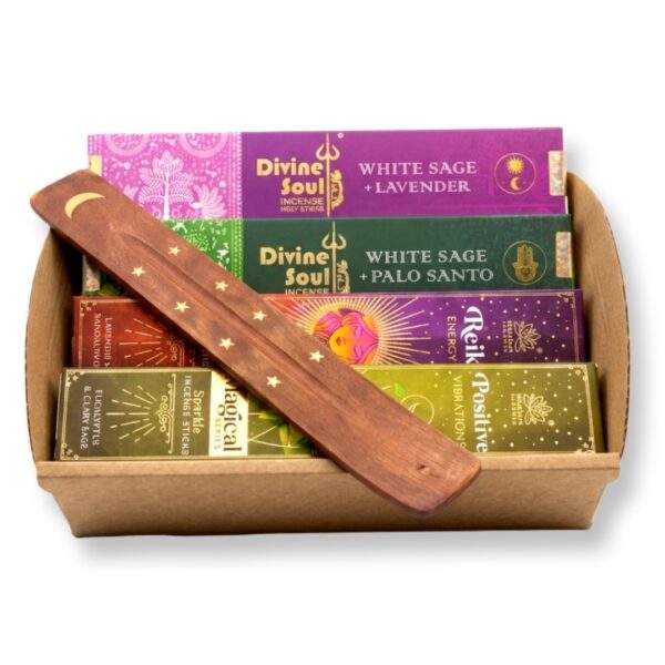 Incense | מארז 4 קטורות דיוויין פרימיום ''מתנת האור והריח'' ומעמד קטורת