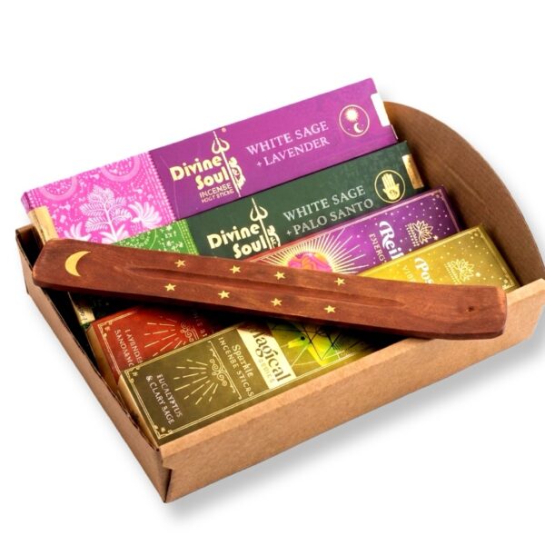Incense | מארז 4 קטורות דיוויין פרימיום ''מתנת האור והריח'' ומעמד קטורת