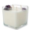 Amethyst Soul & Aura Bloom Candle-נר יוקרתי גדול בניחוח לילך ויסמין עם מושבת אמטיסט